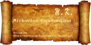 Mirkovics Konstantina névjegykártya